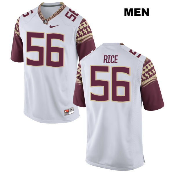 Men's NCAA Nike Florida State Seminoles #56 Emmett Rice College White Stitched Authentic Football Jersey JTZ1869FG